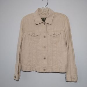 Eddie Bauer Biege Linen Women's Size SP Jacket